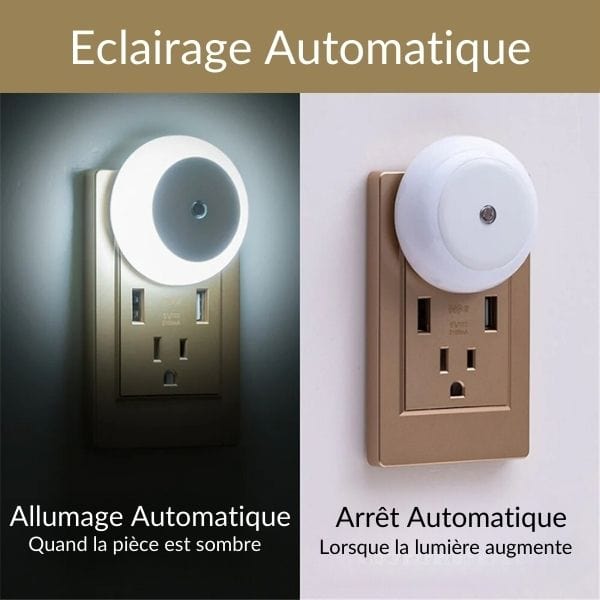 Gros plan sur la lumière douce émise par la veilleuse