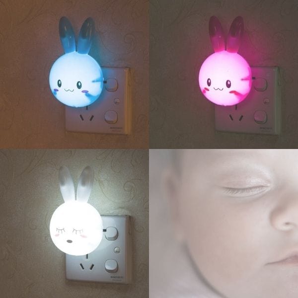 Veilleuse en forme de lapin, lumière douce pour enfants