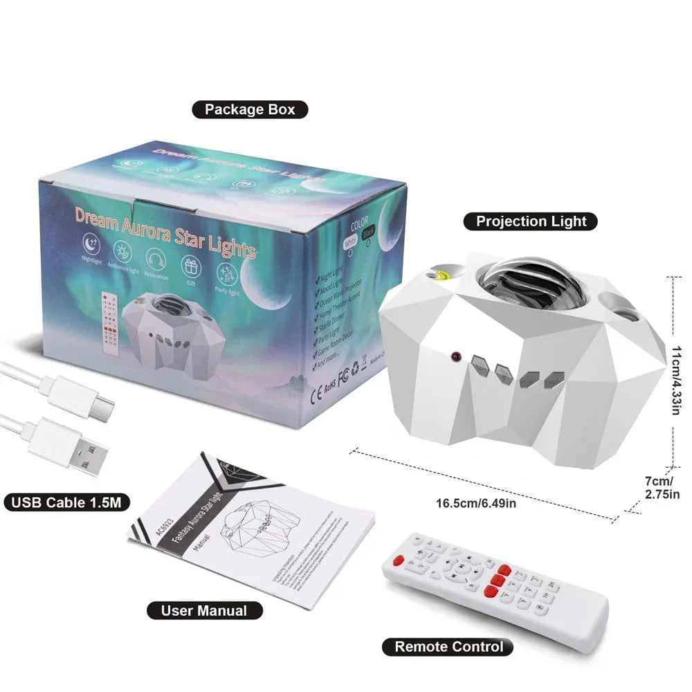 Projecteur blanc, simple et épuré, en fonctionnement
