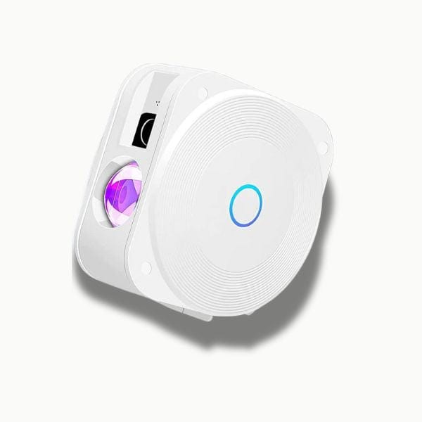 Détail du projecteur montrant les commandes de réglage de lumière