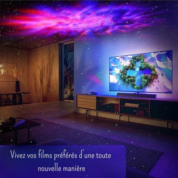 Veilleuse astronaute noir projetant étoiles au plafond