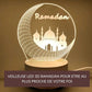 Veilleuse LED 3D avec mosquée et croissant de lune