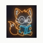 Renard lumineux en néon LED pour chambre d'enfant