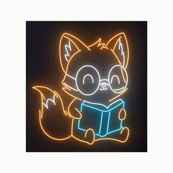 Renard lumineux en néon LED pour chambre d'enfant