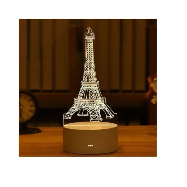 Lampe 3D Tour Eiffel sur base en résine ABS