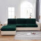 Housse de canapé en velours vert, installation facile