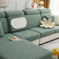 Vue latérale d'un coussin recouvert de housse polaire verte