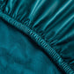 Zoom sur la finition luxueuse de la housse vert jade