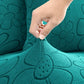 Housse polaire verte avec motif floral sur coussin de canapé