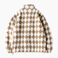 Veste à carreaux marron en Pilou Pilou pour femme