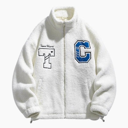 Vue de face d'une veste blanche Pilou Pilou pour homme