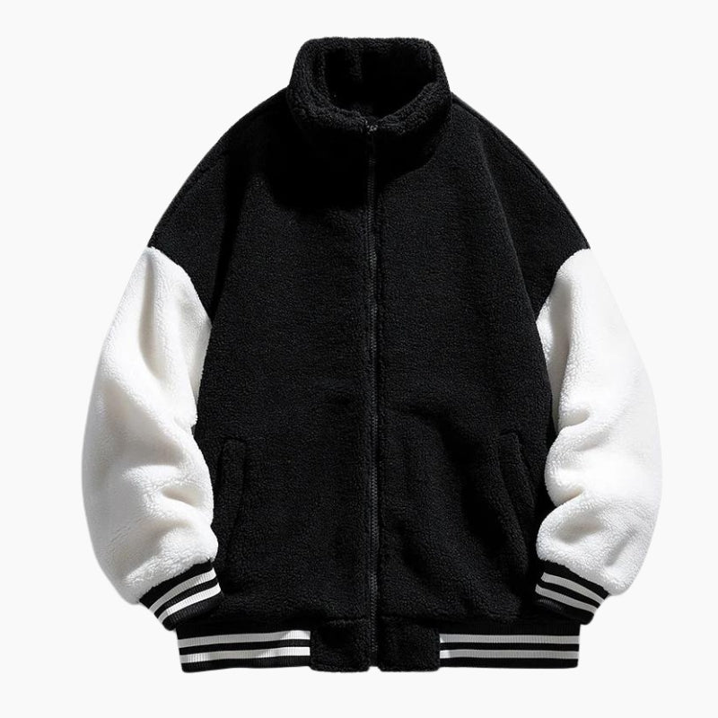 Vue de dos d'une veste chaude, manches blanches