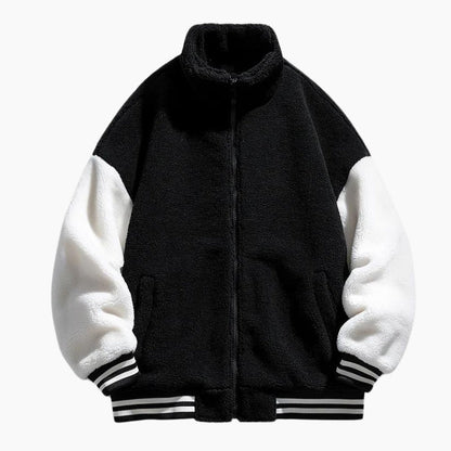Vue de dos d'une veste chaude, manches blanches