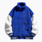 Veste bleue pour homme, manches blanches contrastantes