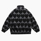 Veste Pilou Pilou noire et grise avec motifs de cœurs