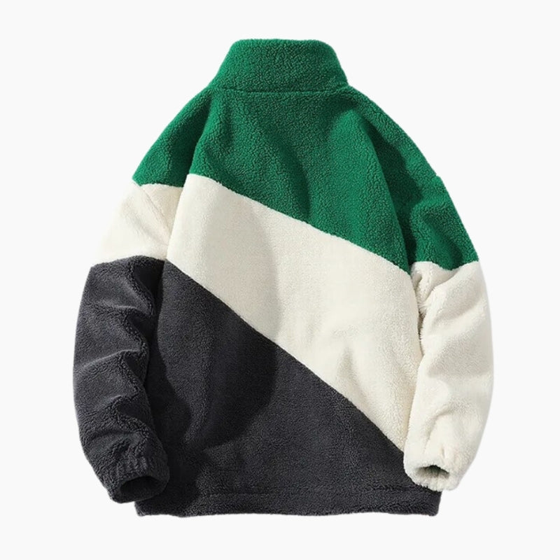Veste d'intérieur multicolore avec col montant et fermeture éclair