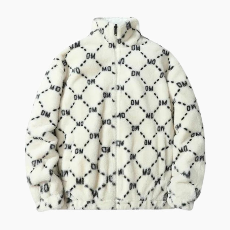 Vue arrière de la veste en fausse fourrure pour homme