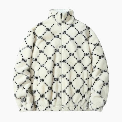 Vue arrière de la veste en fausse fourrure pour homme