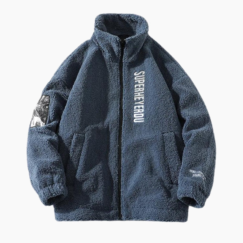 Détail de la matière douce Pilou Pilou bleue