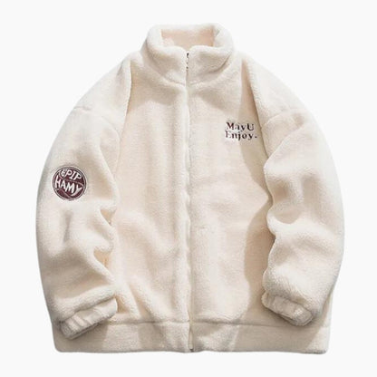 Veste molletonnée homme, détail sur texture douce et chaude