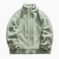 Veste verte homme, matière molletonnée, col légèrement montant