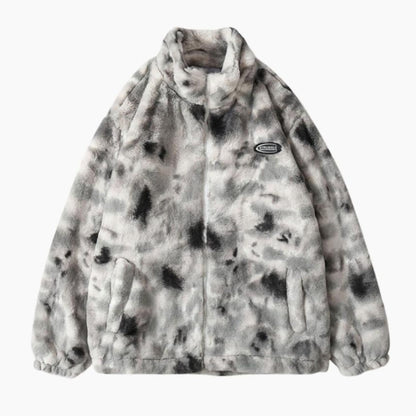 Détail de la fermeture éclair sur veste peau lainée synthétique