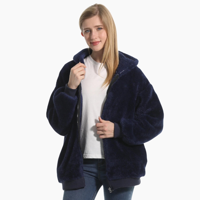Veste en Pilou Pilou bleu marine pour femme, vue de face