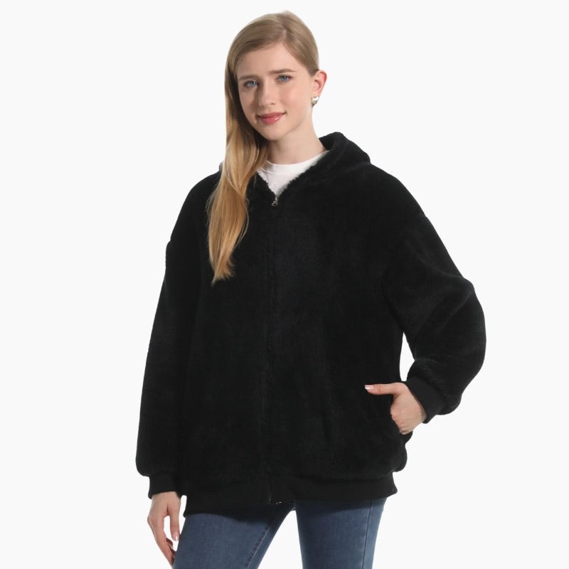 Veste noire en Pilou Pilou pour femme sur cintre