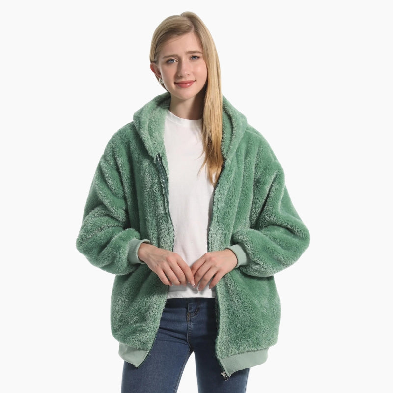Veste verte en Pilou Pilou pour femme sur cintre