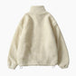 Veste polaire blanche homme avec col montant et poches