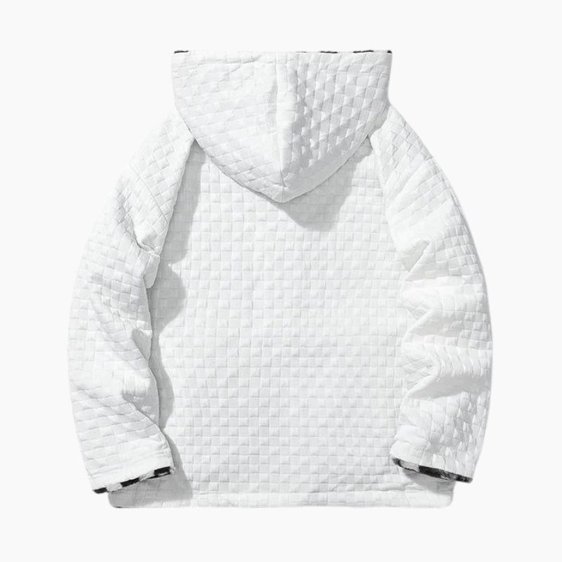 Veste polaire à carreaux verts avec fermeture éclair avant