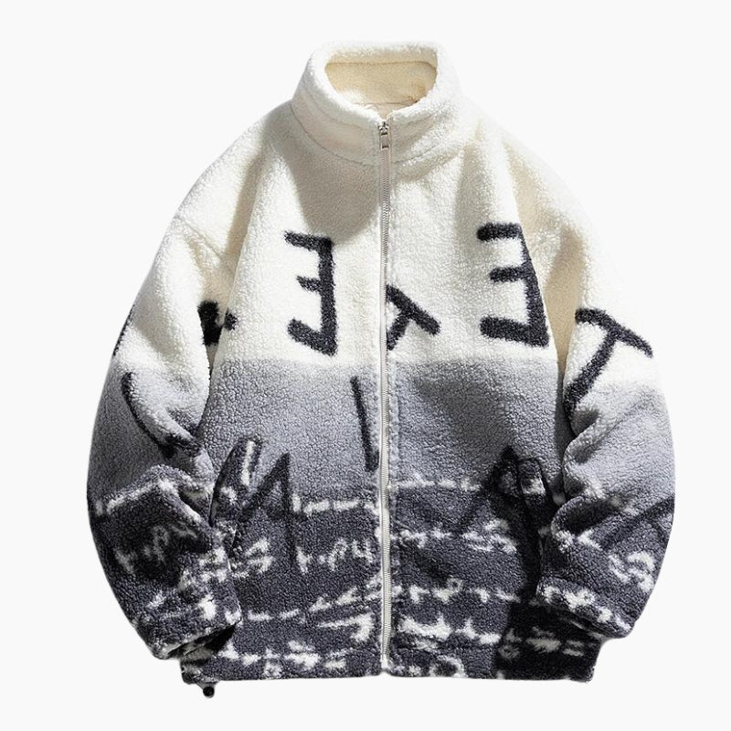 Vue de face d'une veste polaire épaisse pour homme