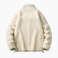 Veste sherpa beige homme avec col montant et poches