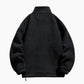 Veste universitaire noire pour homme avec col rond et fermeture éclair