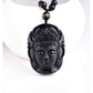 Vue d'ensemble du pendentif Bouddha en obsidienne noire