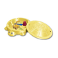Sandbox sensoriel tortue en plastique jaune avec formes de jeu
