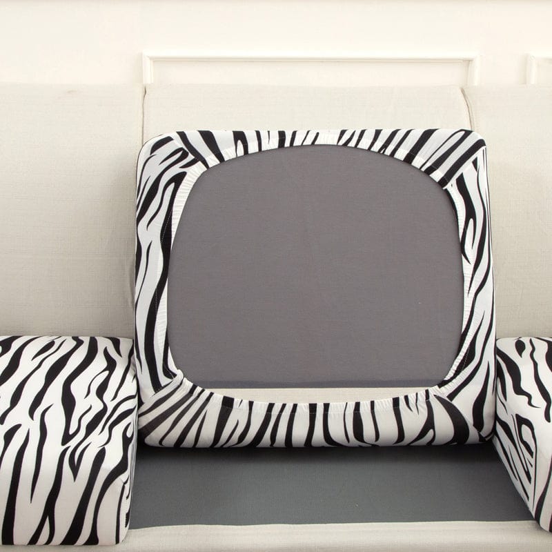 Gros plan sur tissu extensible motif zèbre